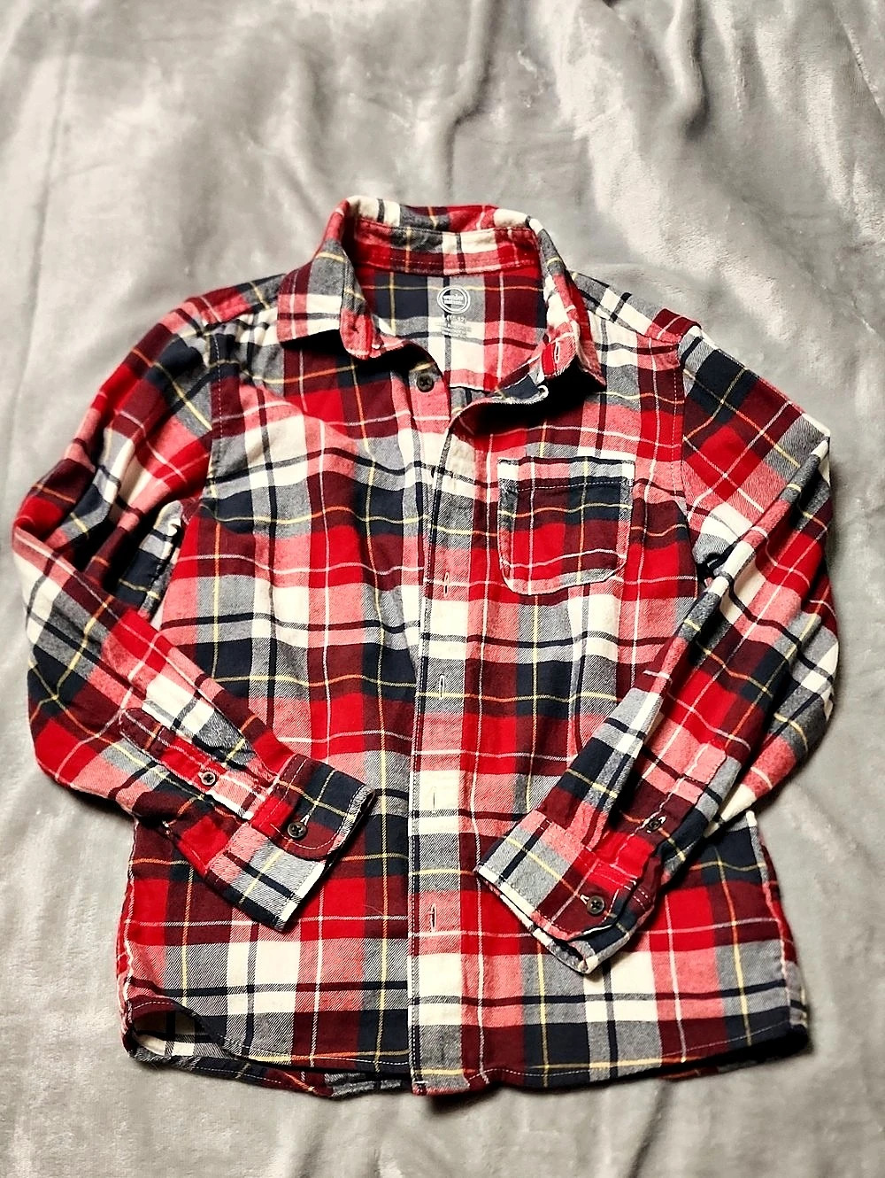 Wonder Nation Boys Long Sleeve Flannel Shirt Red & Black Size Large